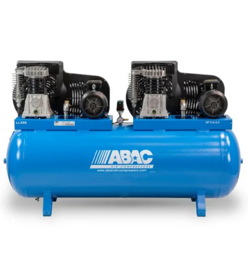 Air Compressor 500ltr 5.5+5.5hp 3ph 11bar 1306l/Min – Abac
