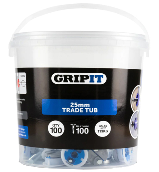 Gripit Gypsum Fitting 25MM Blue (100/Pk)